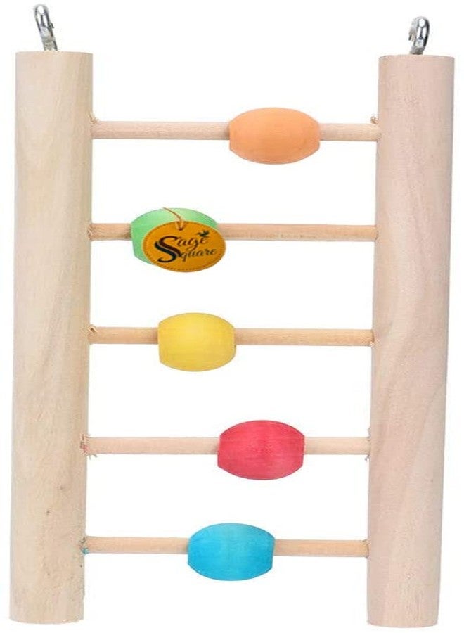 Sage Square Ladder Toy Natural Wood, Colorful Beads, Wooden Material, Safe and Non-Toxic, Keep Chewing Safe for Parakeets, Parrots, Cockatiel, Budgies, Canaries,Finch, African Grey - Image 5